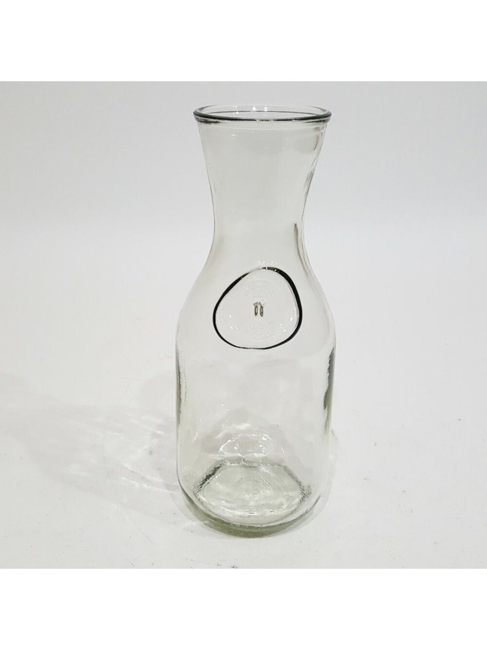Vintage Clear Wavy Glass Milk Juice Bottle Jar Jug Carafe Since 1852 Flat Back